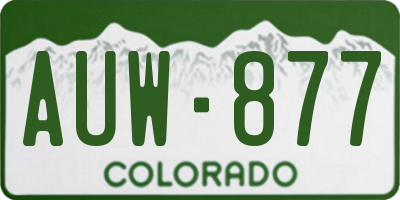 CO license plate AUW877