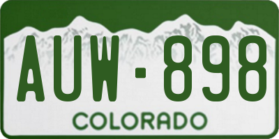 CO license plate AUW898