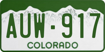 CO license plate AUW917
