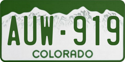 CO license plate AUW919