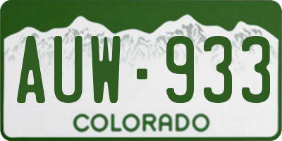 CO license plate AUW933