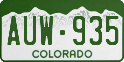 CO license plate AUW935