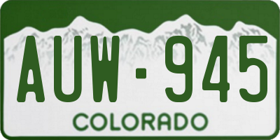 CO license plate AUW945
