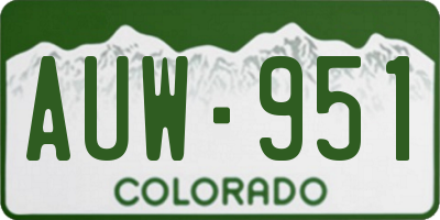 CO license plate AUW951