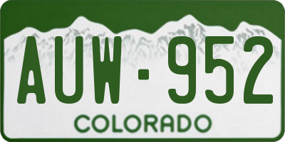 CO license plate AUW952