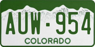 CO license plate AUW954