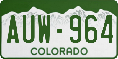 CO license plate AUW964