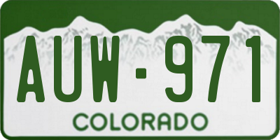 CO license plate AUW971