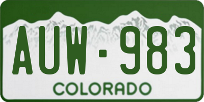 CO license plate AUW983