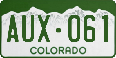 CO license plate AUX061