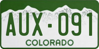 CO license plate AUX091