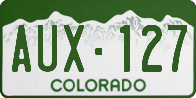 CO license plate AUX127