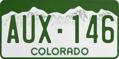 CO license plate AUX146