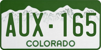 CO license plate AUX165