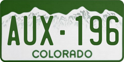 CO license plate AUX196