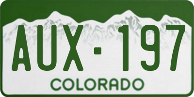 CO license plate AUX197