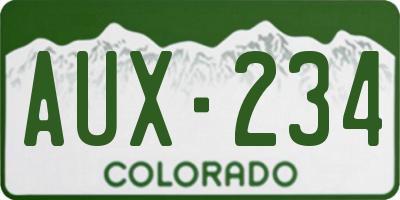 CO license plate AUX234