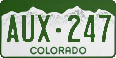 CO license plate AUX247