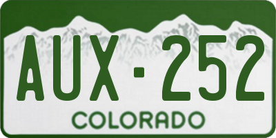 CO license plate AUX252