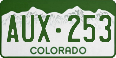 CO license plate AUX253