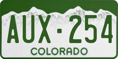 CO license plate AUX254