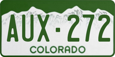 CO license plate AUX272