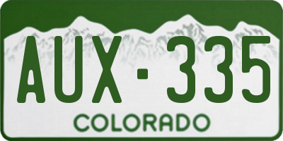 CO license plate AUX335