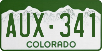 CO license plate AUX341