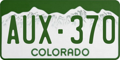 CO license plate AUX370