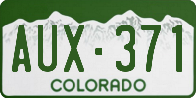 CO license plate AUX371