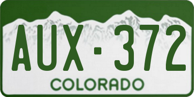 CO license plate AUX372