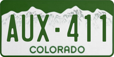 CO license plate AUX411