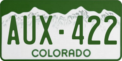 CO license plate AUX422