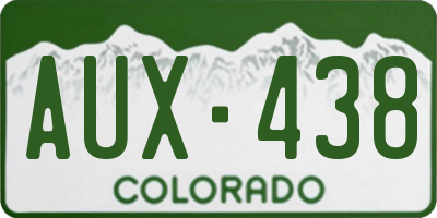 CO license plate AUX438