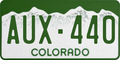 CO license plate AUX440