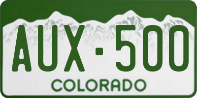 CO license plate AUX500