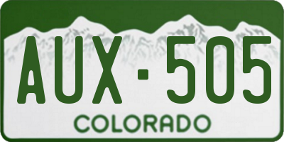 CO license plate AUX505