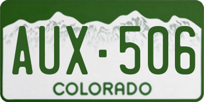 CO license plate AUX506