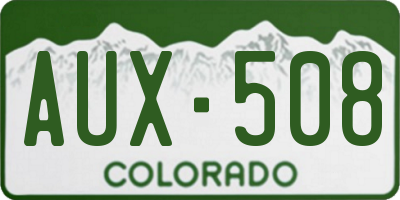 CO license plate AUX508