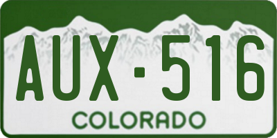 CO license plate AUX516