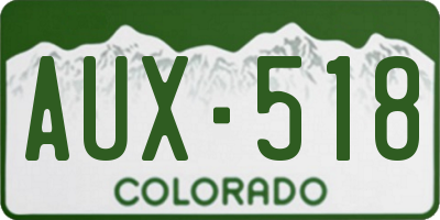 CO license plate AUX518