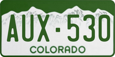 CO license plate AUX530