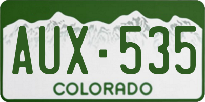 CO license plate AUX535