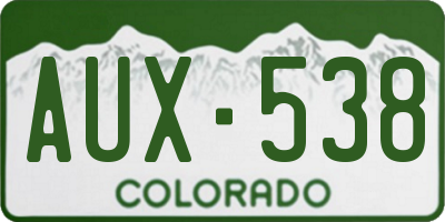 CO license plate AUX538