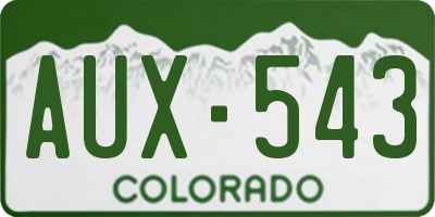 CO license plate AUX543