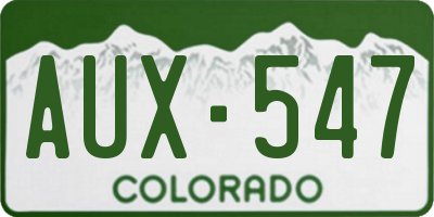 CO license plate AUX547