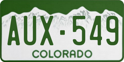 CO license plate AUX549