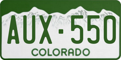 CO license plate AUX550