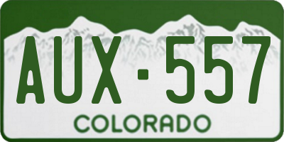 CO license plate AUX557