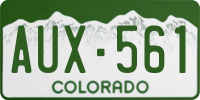 CO license plate AUX561